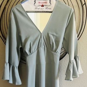 Azazie Light Blue Midi Dress
